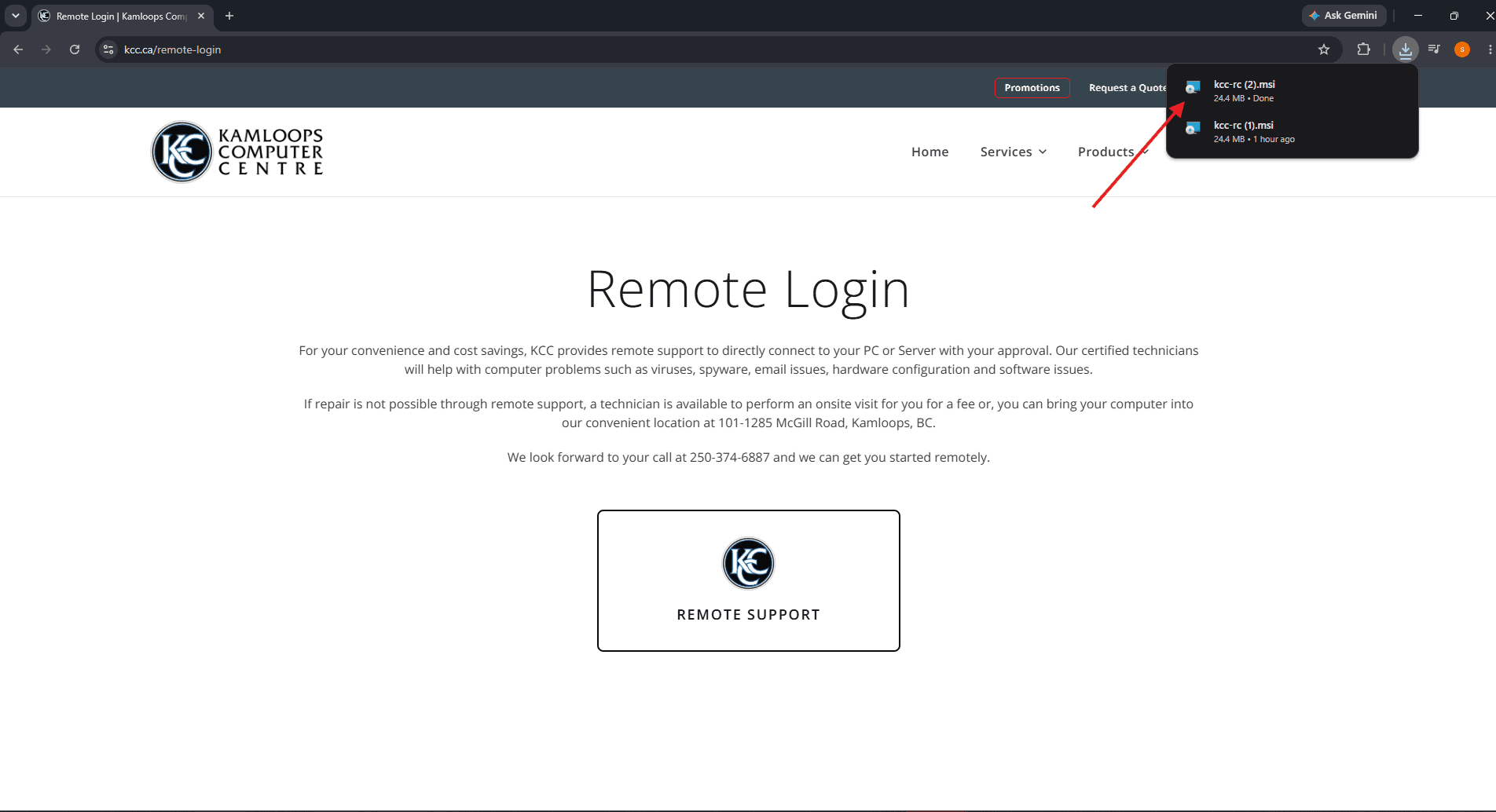 Google Chrome, step 3: Open the downloaded file